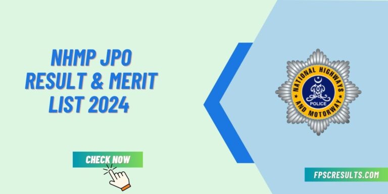 NHMP JPO Result & Merit List 2024 Announced