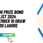 40000 Prize Bond List 2024 September 10 Draw #30 Lahore