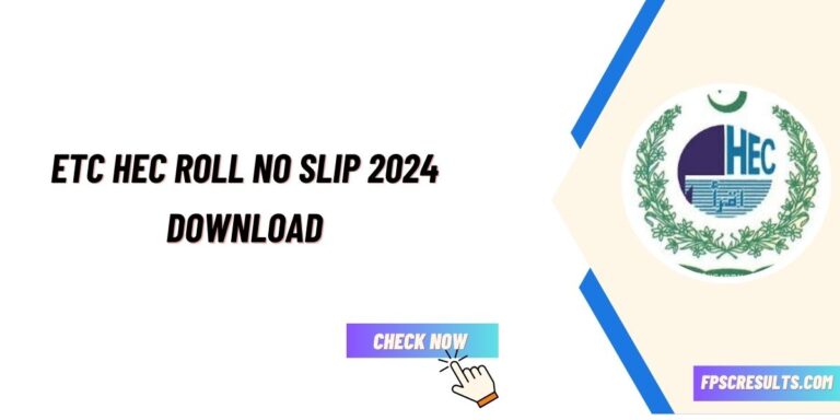 ETC HEC Roll No Slip 2024 Download