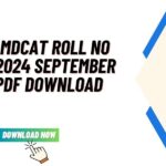 KMU MDCAT Roll No Slip 2024 September 22 PDF Download