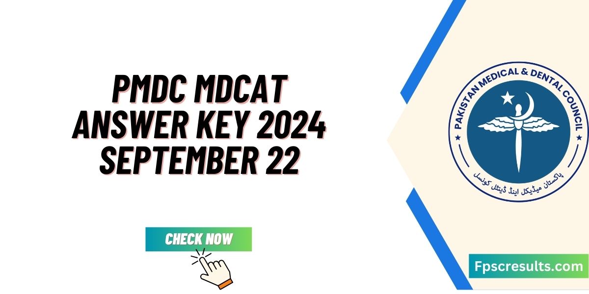 PMDC MDCAT Answer Key 2024 September 22 [Link Out]