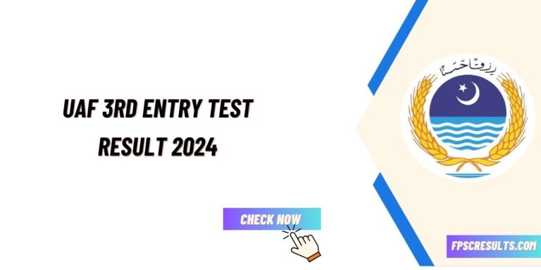 UAF 3rd Entry Test Result 2024 Check Online @lms.uaf.edu.pk